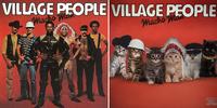Pochette de vinyle des Village People détournée avec des fdp