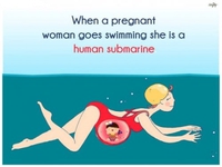 Quand une femme enceinte va à la piscine