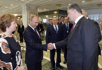 Rencontre entre Poutine et Petro Porochenko, le président Ukrainien