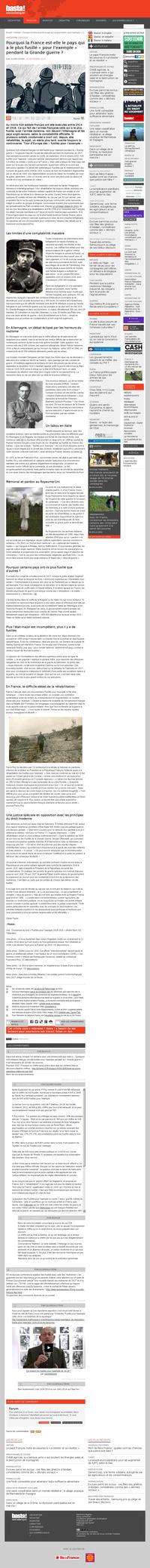 Les "fusillés pour l'exemple" de la Guerre de 14