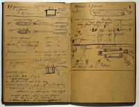 Pages du carnet de labo de Marie Curie (entre 1899 et 1902)