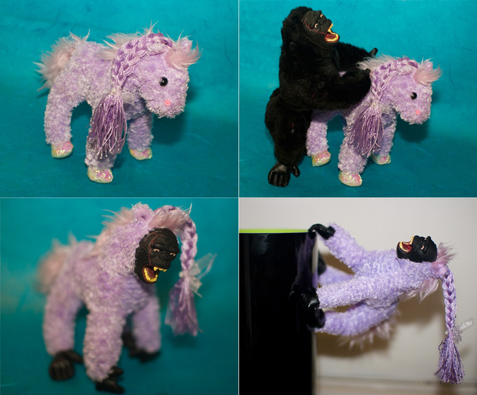 Acouplement de peluche : Poney + Gorille