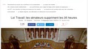 Loi Travail: les sénateurs suppriment les 35 heures