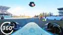 Vidéo 360° de Damien Walter faisant un Salto arrière au dessus d'une Formula E
