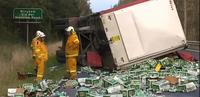 Camion transportant de la bière, accidenté en Australie