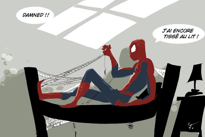 Spiderman a encore tissé au lit..