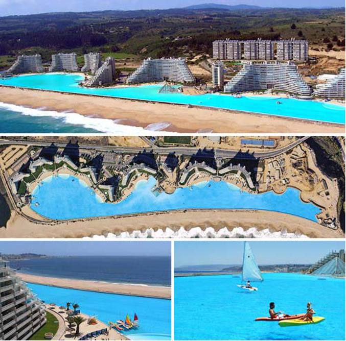 La plus grande piscine du monde située au Chili. 