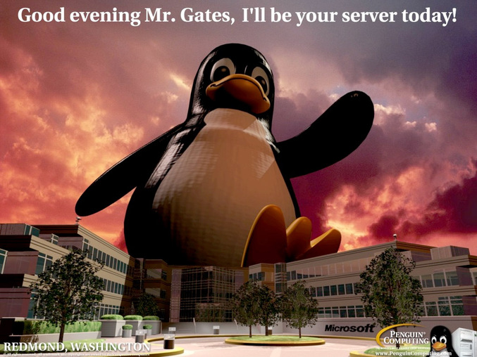 Linux owns microsoft.