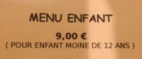 Menu enfant moine