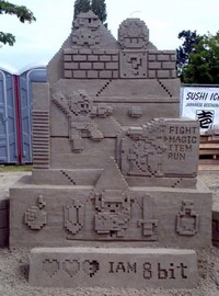 Sculpture sur sable 8 bits