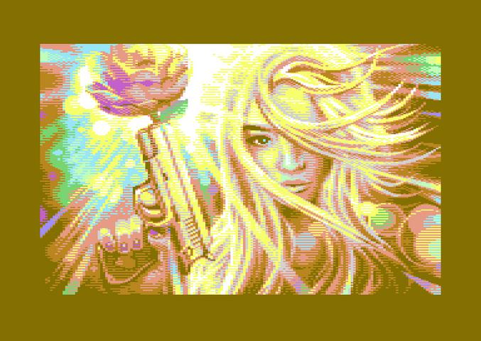 Une autre image réalisée sur Commodore 64 à la Gubbdata 2022. Auteur : Sulevi de Virtual Dreams. 160 x 200 pixels x 16 couleurs.