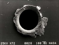 Impact d'un débris microscopique