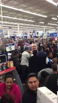 Black Friday - fight of people for TVs