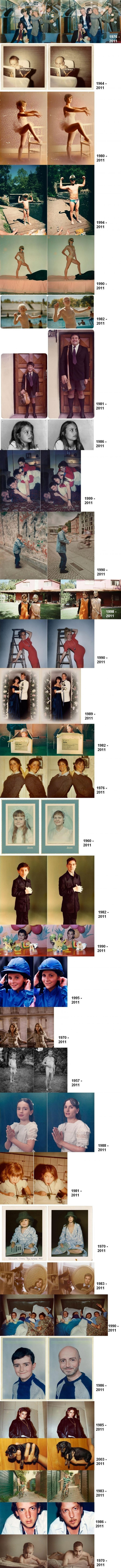 Une artiste argentine s’est amusée à photographier les mêmes personnes dans la même position et au même endroit des années plus tard. 