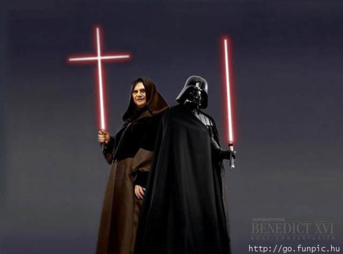 Star wars 3 avec le pape Benoît XVI en starring.