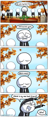 A l'enterrement de son meilleur ami...