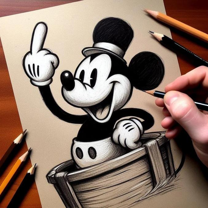 A partir du 1er janvier 2024, les droits du dessin animé de Walt Disney "Steamboat Willie" de 1928 sont dans le domaine public.
Une première version de Mickey Mouse, l’un des personnages les plus emblématiques de la culture populaire, n’est plus protégée par le droit d’auteur.

Wiki:

Steamboat Willie est particulièrement remarquable pour être l’un des premiers dessins animés avec un son synchronisé, ainsi que l’un des premiers dessins animés à présenter une bande sonore entièrement post-produite, ce qui le distingue des dessins animés sonores précédents, tels que Song Car-Tunes (1924-1926) des studios Inkwell et Dinner Time (1928) des studios Van Beuren. Disney croyait que le son synchronisé était l’avenir du cinéma. Steamboat Willie est devenu le dessin animé le plus populaire de son époque.