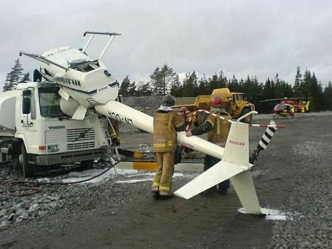 Un pilote d'hélico qui aurait dû mieux suivre ses cours de formation.